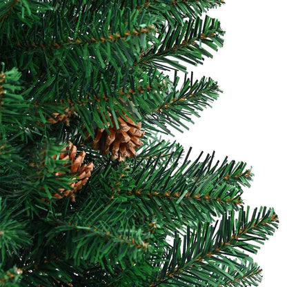 vidaXL Sapin de Noël étroit 300 LED avec support Vert 210 cm