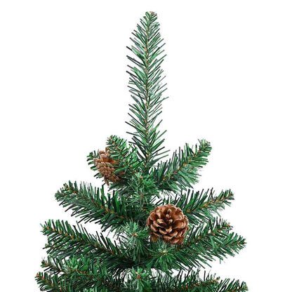 vidaXL Sapin de Noël étroit 300 LED avec support Vert 210 cm