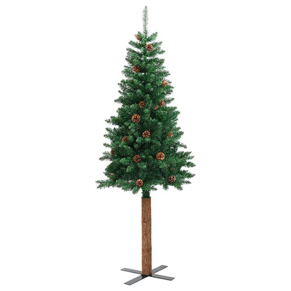 vidaXL Sapin de Noël étroit 300 LED avec support Vert 210 cm