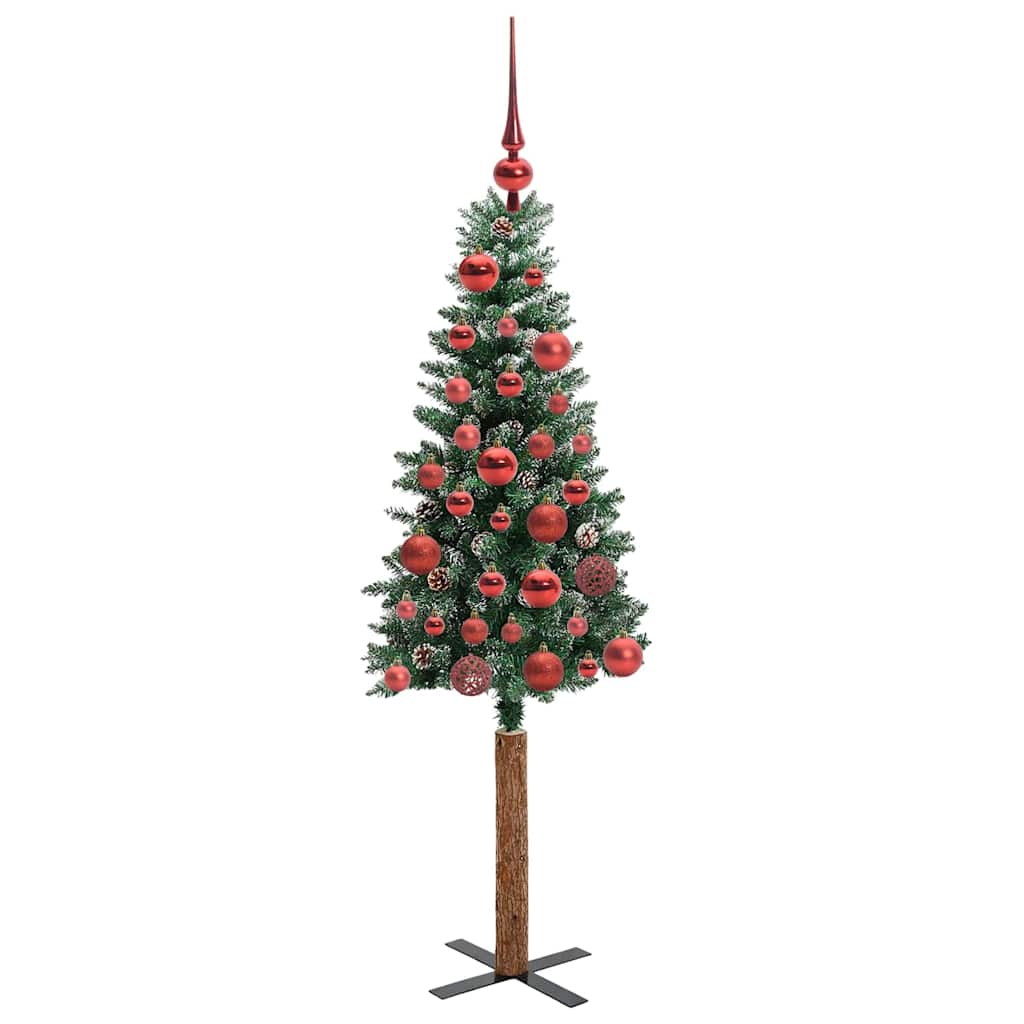 vidaXL Schlanker Weihnachtsbaum mit 150 LEDs mit Ständer Grün 150 cm