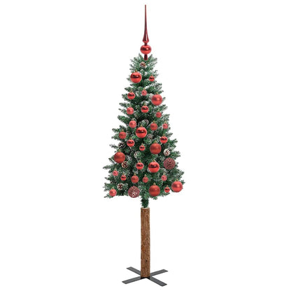 vidaXL Schlanker Weihnachtsbaum mit 150 LEDs mit Ständer Grün 150 cm