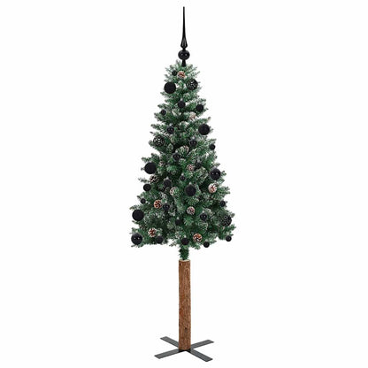 vidaXL Schlanker Weihnachtsbaum mit 150 LEDs mit Ständer Grün 150 cm