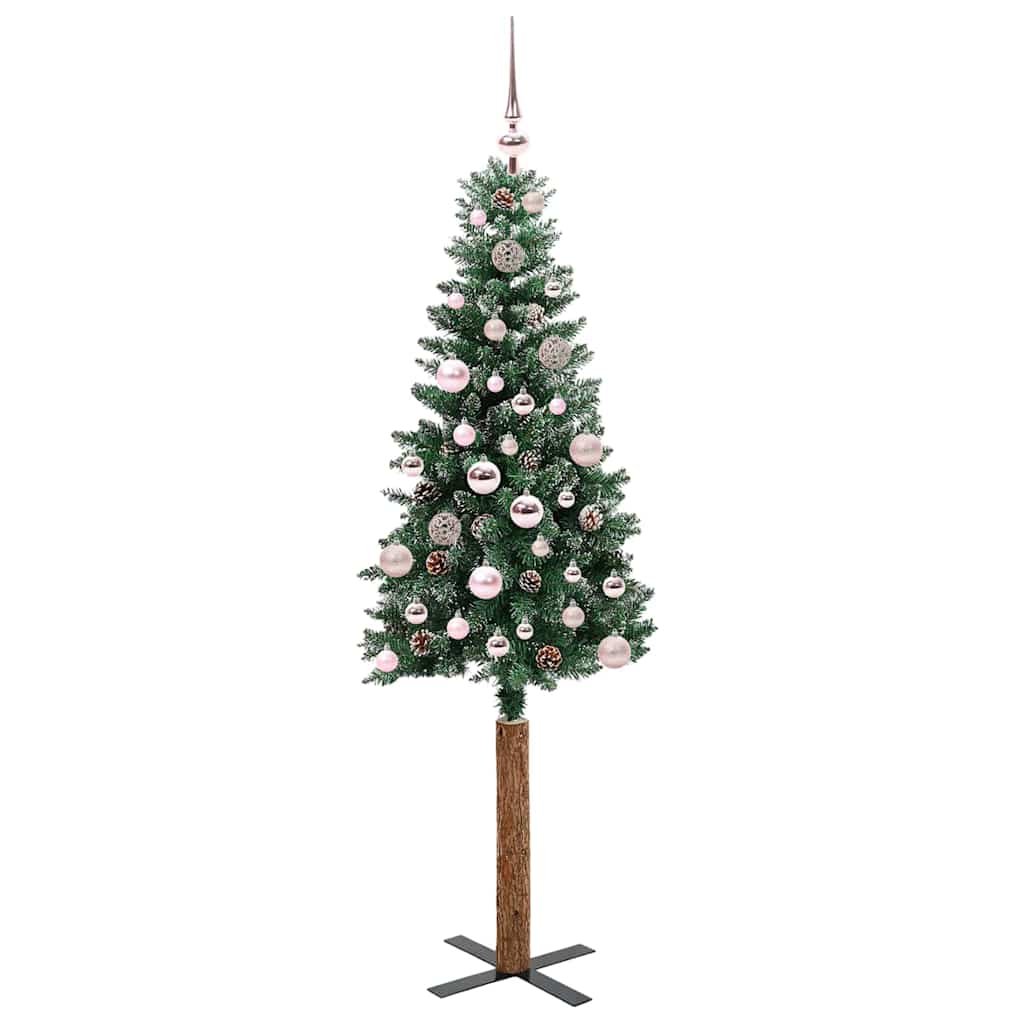 Schlanker Weihnachtsbaum mit 150 LEDs mit Ständer Grün 150 cm