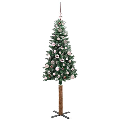 Schlanker Weihnachtsbaum mit 150 LEDs mit Ständer Grün 150 cm