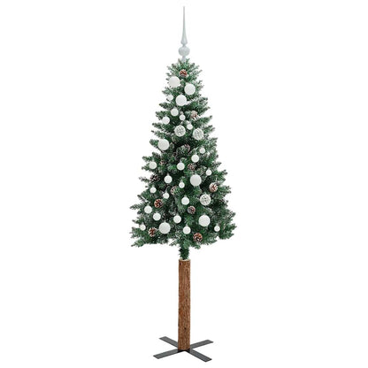 Schlanker Weihnachtsbaum mit 150 LEDs mit Ständer Grün 150 cm