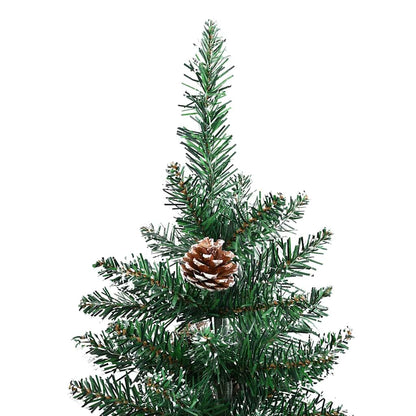 vidaXL Schlanker Weihnachtsbaum mit 150 LEDs mit Ständer Grün 150 cm