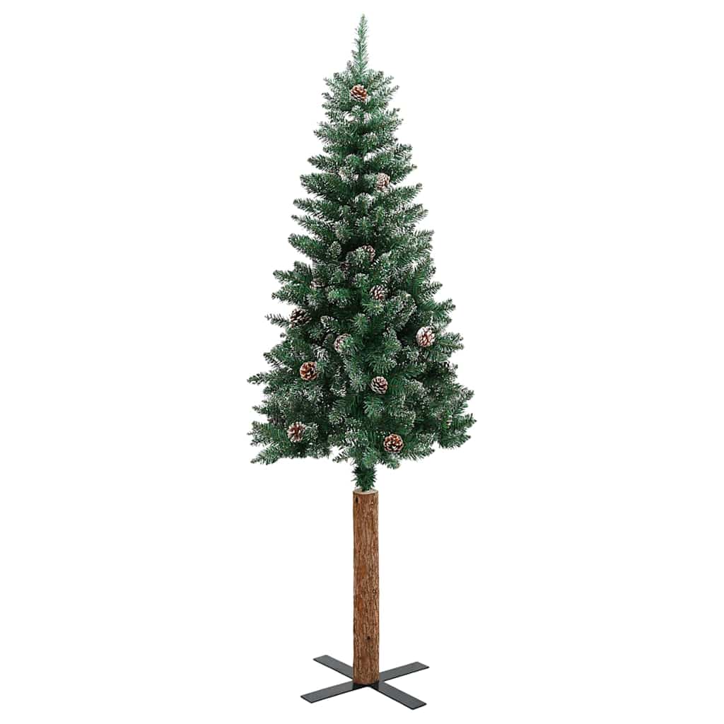 vidaXL Schlanker Weihnachtsbaum mit 150 LEDs mit Ständer Grün 150 cm