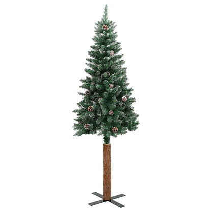 vidaXL Schlanker Weihnachtsbaum mit 150 LEDs mit Ständer Grün 150 cm