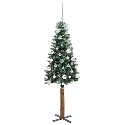 vidaXL Schlanker Weihnachtsbaum mit 150 LEDs mit Ständer Grün 150 cm
