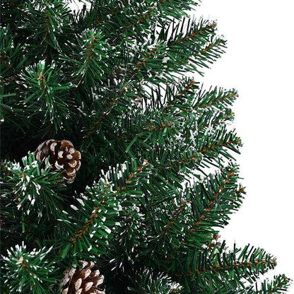 vidaXL Schlanker Weihnachtsbaum mit 150 LEDs mit Ständer Grün 150 cm