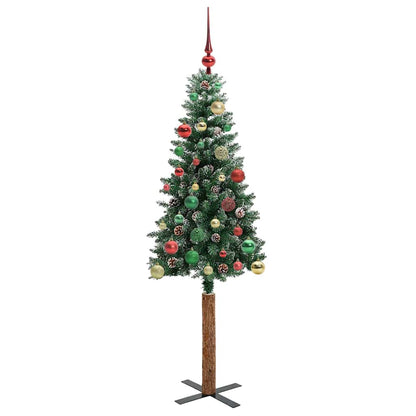 vidaXL Schlanker Weihnachtsbaum mit 150 LEDs mit Ständer Grün 150 cm