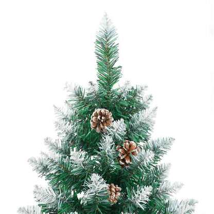 vidaXL Schlanker Weihnachtsbaum mit 300 LEDs mit Ständer Grün 180 cm