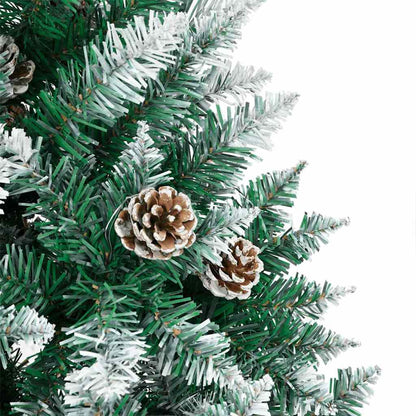 vidaXL Schlanker Weihnachtsbaum mit 300 LEDs mit Ständer Grün 180 cm