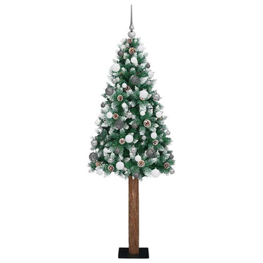 vidaXL Schlanker Weihnachtsbaum mit 300 LEDs mit Ständer Grün 180 cm