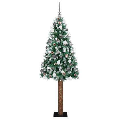 vidaXL Schlanker Weihnachtsbaum mit 300 LEDs mit Ständer Grün 180 cm