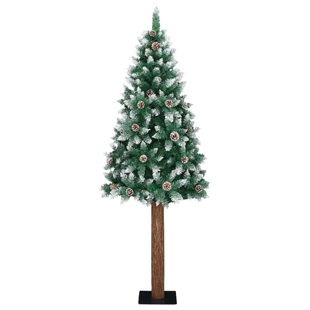 vidaXL Schlanker Weihnachtsbaum mit 300 LEDs mit Ständer Grün 180 cm