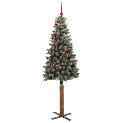 Schlanker Weihnachtsbaum mit 300 LEDs mit Ständer Grün 180 cm