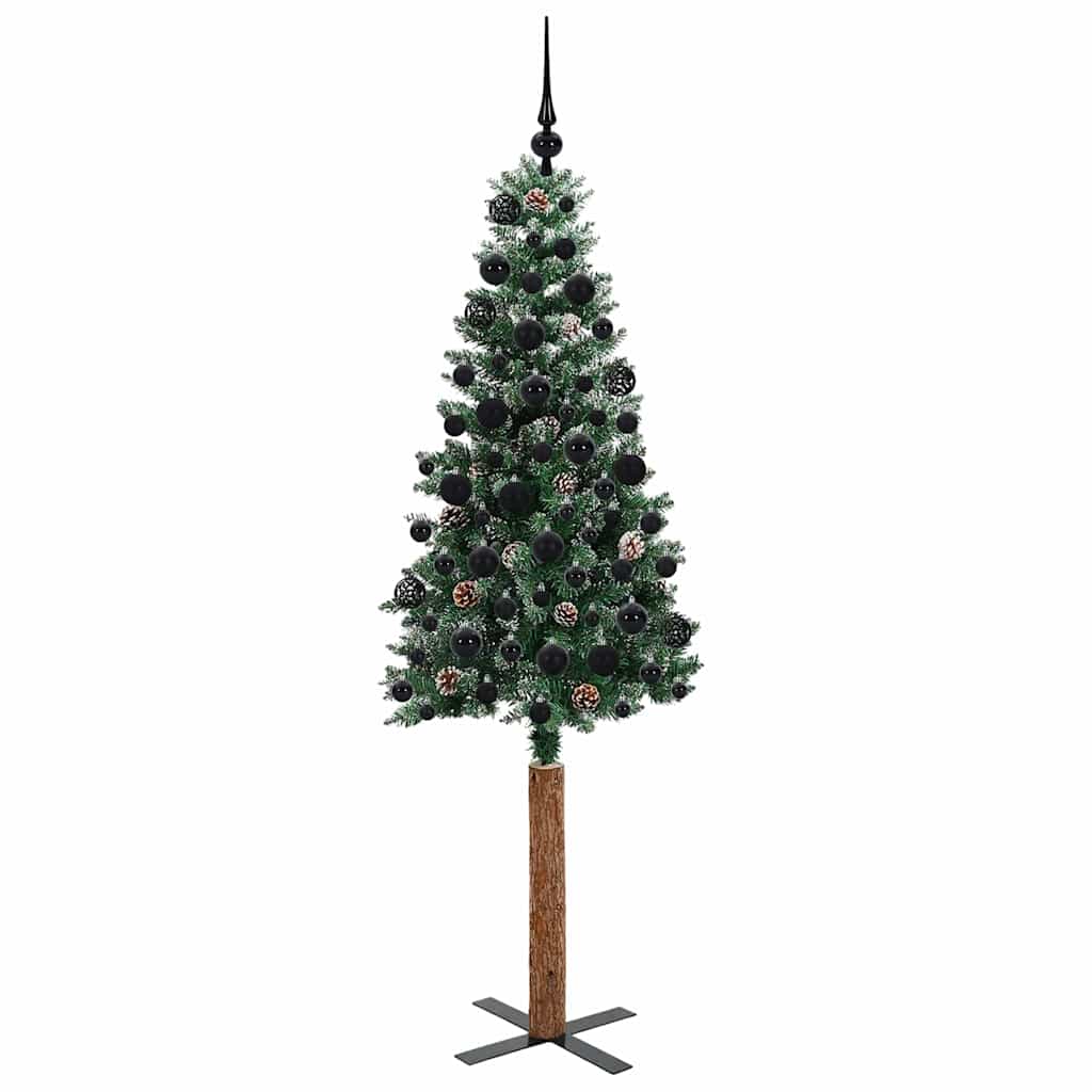 Schlanker Weihnachtsbaum mit 300 LEDs mit Ständer Grün 180 cm