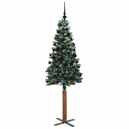 Schlanker Weihnachtsbaum mit 300 LEDs mit Ständer Grün 180 cm