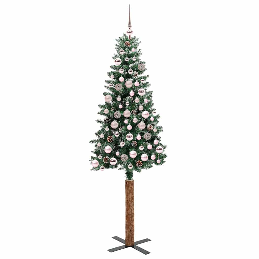 Schlanker Weihnachtsbaum mit 300 LEDs mit Ständer Grün 180 cm