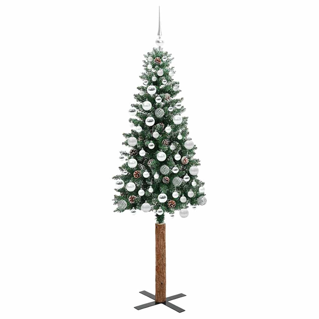 Schlanker Weihnachtsbaum mit 300 LEDs mit Ständer Grün 180 cm