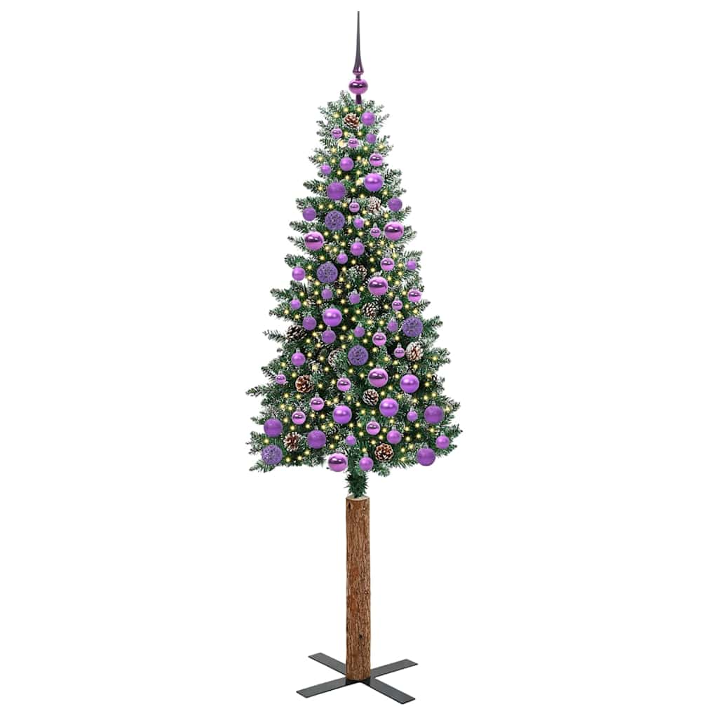 Schlanker Weihnachtsbaum mit 300 LEDs mit Ständer Grün 180 cm