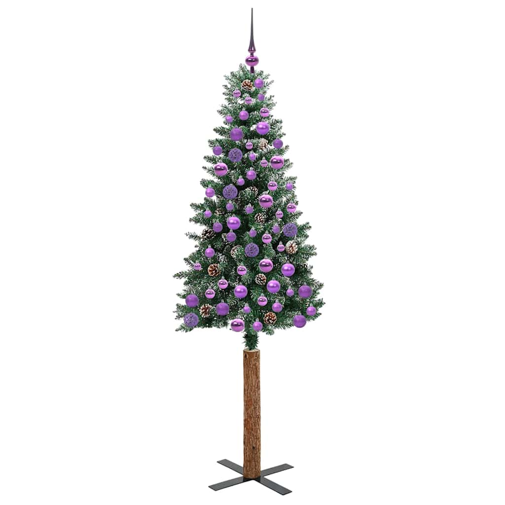 Schlanker Weihnachtsbaum mit 300 LEDs mit Ständer Grün 180 cm