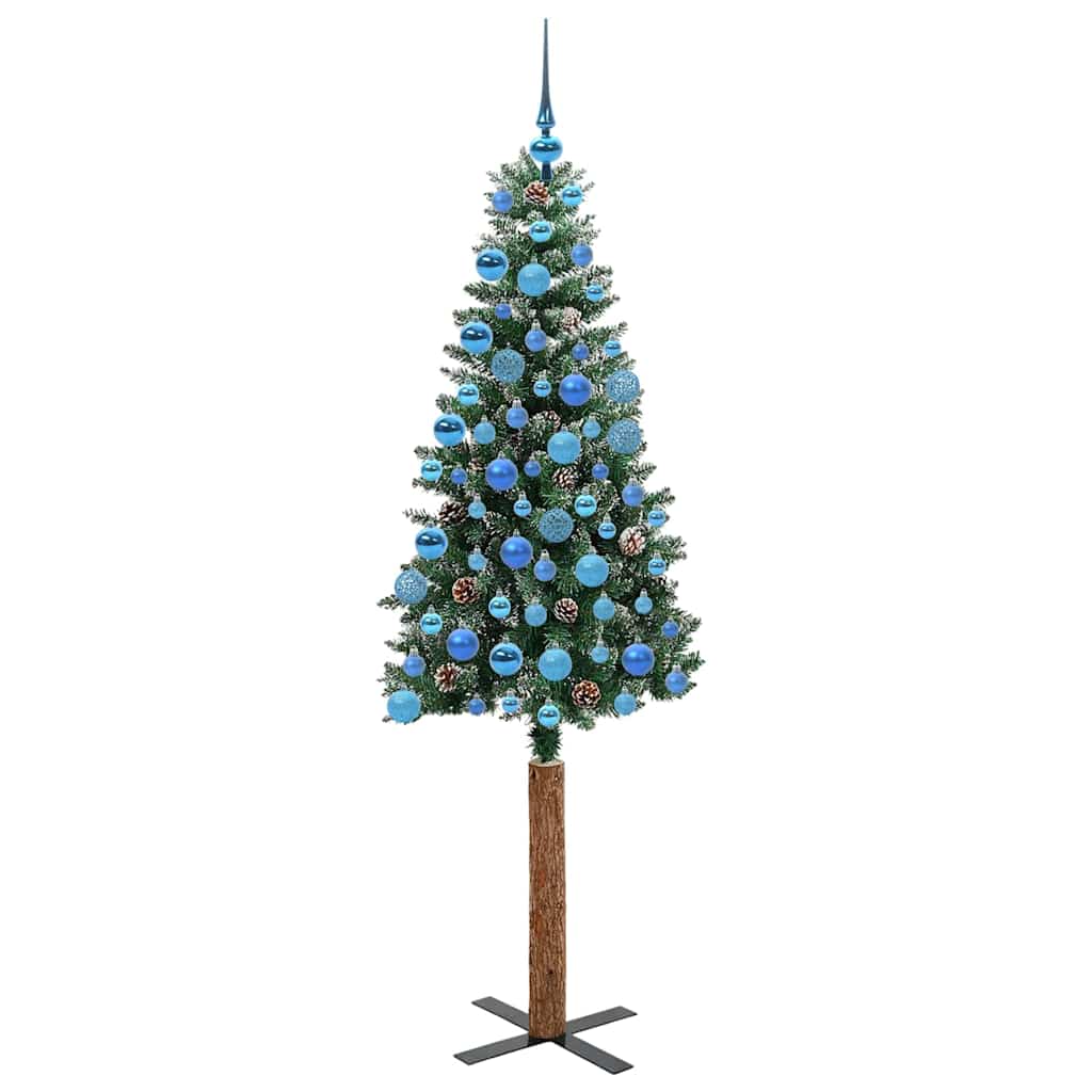 Schlanker Weihnachtsbaum mit 300 LEDs mit Ständer Grün 180 cm