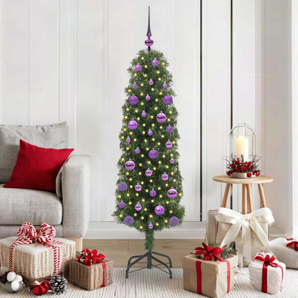vidaXL Künstlicher Weihnachtsbaum mit 150 LEDs mit Ständer Grün 150 cm