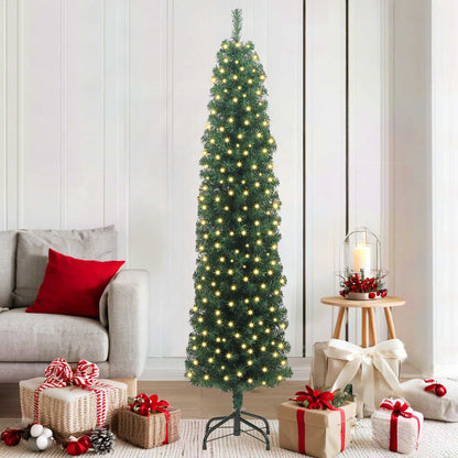 vidaXL Künstlicher Weihnachtsbaum mit 300 LEDs mit Ständer Grün 180 cm