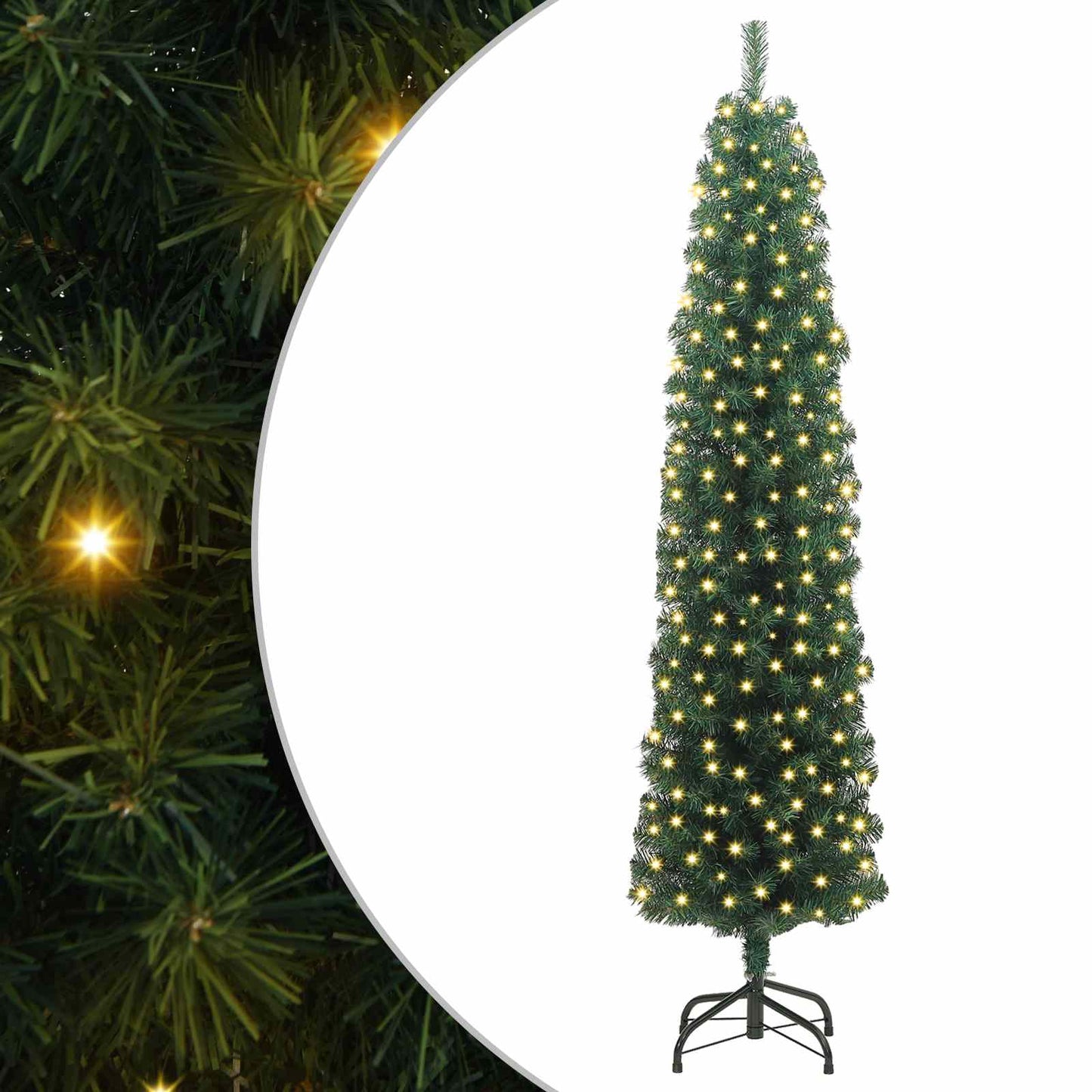 vidaXL Künstlicher Weihnachtsbaum mit 300 LEDs mit Ständer Grün 180 cm