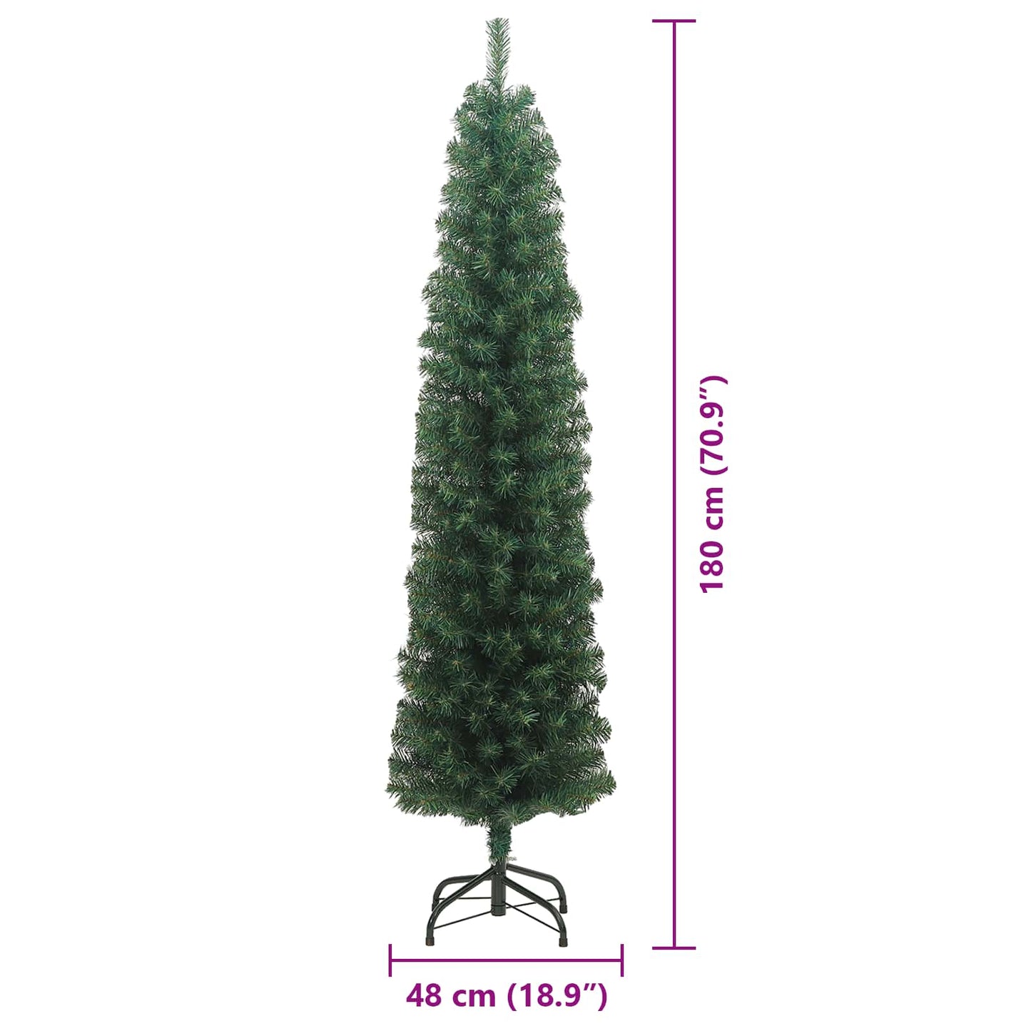 vidaXL Künstlicher Weihnachtsbaum mit 300 LEDs mit Ständer Grün 180 cm