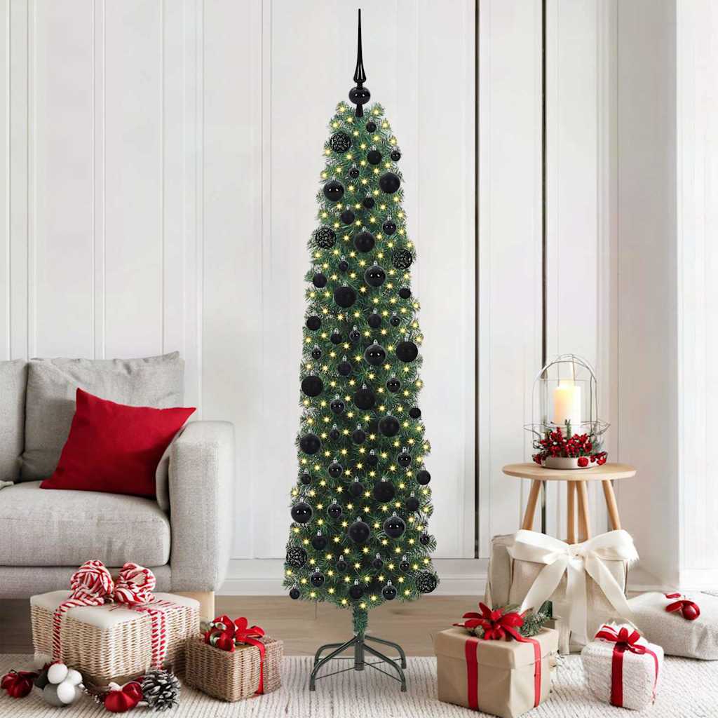 vidaXL Künstlicher Weihnachtsbaum mit 300 LEDs mit Ständer Grün 180 cm