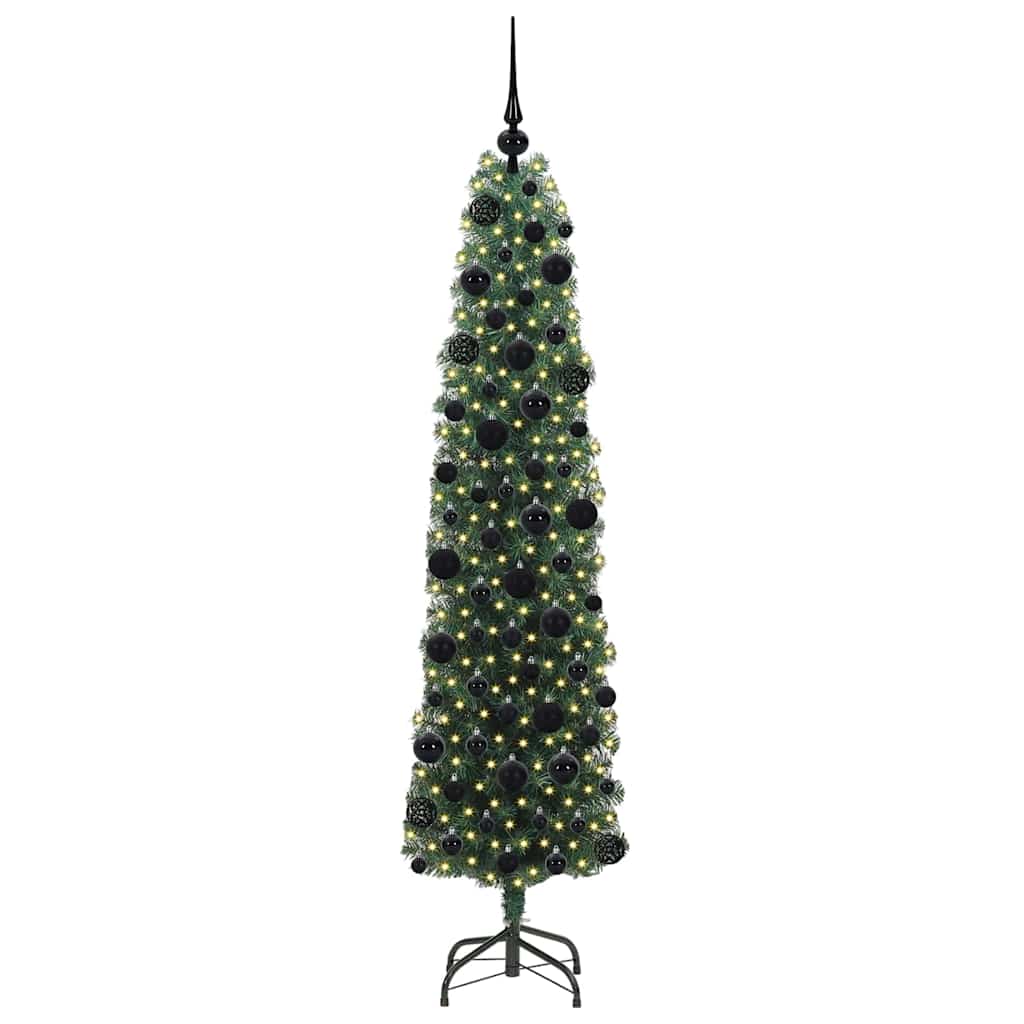 vidaXL Künstlicher Weihnachtsbaum mit 300 LEDs mit Ständer Grün 180 cm
