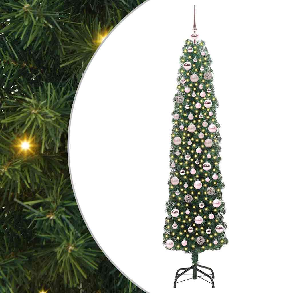 vidaXL Künstlicher Weihnachtsbaum mit 300 LEDs mit Ständer Grün 180 cm