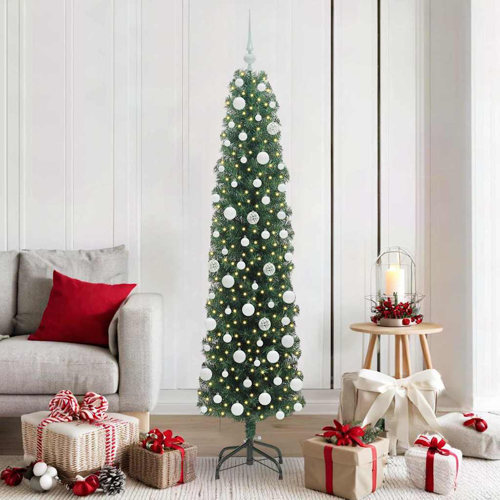 vidaXL Künstlicher Weihnachtsbaum mit 300 LEDs mit Ständer Grün 180 cm