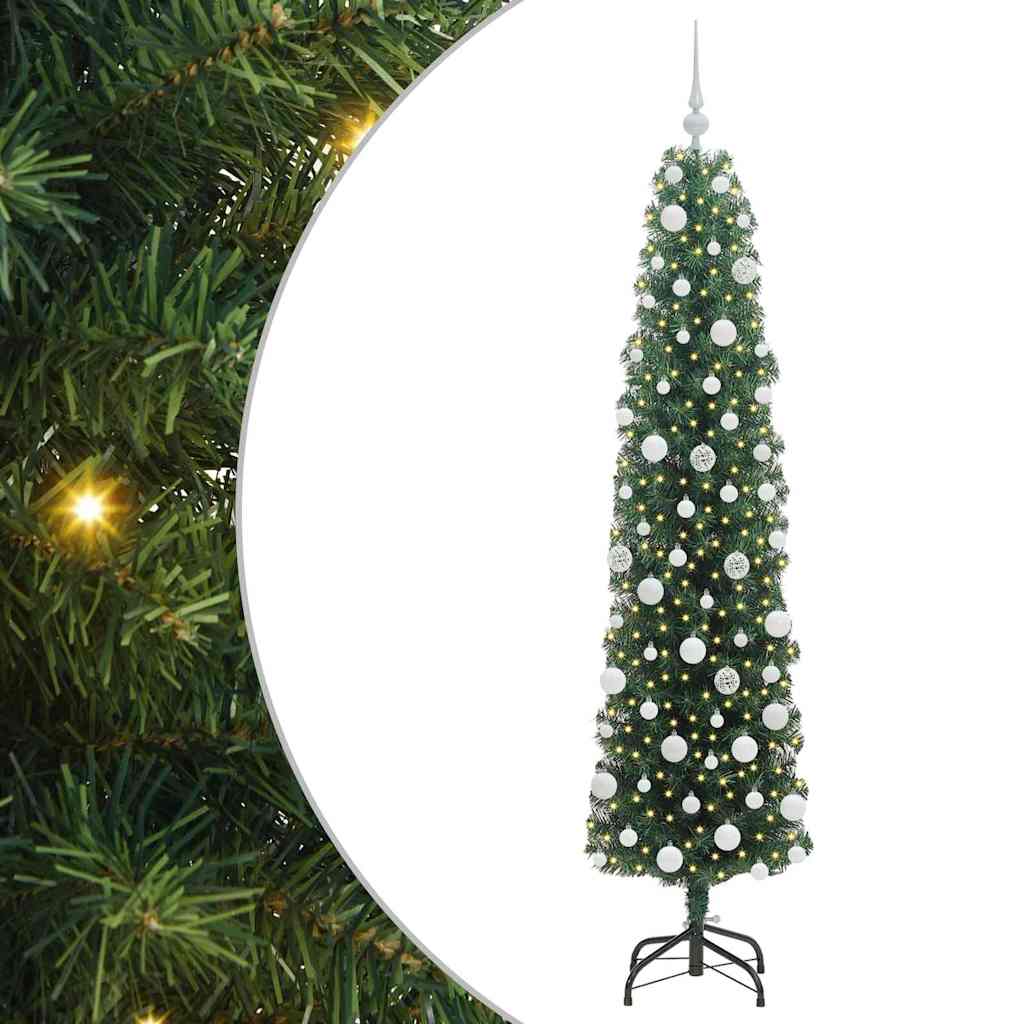 vidaXL Künstlicher Weihnachtsbaum mit 300 LEDs mit Ständer Grün 180 cm