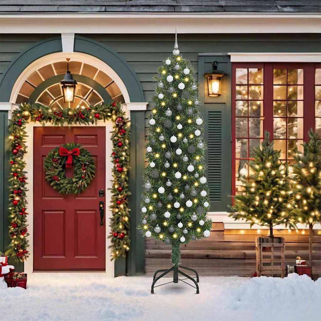 vidaXL Künstlicher Weihnachtsbaum mit 300 LEDs mit Ständer Grün 210 cm