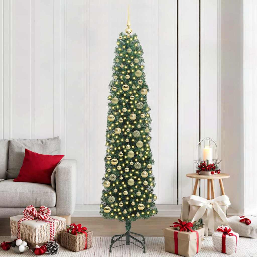 vidaXL Künstlicher Weihnachtsbaum mit 300 LEDs mit Ständer Grün 210 cm