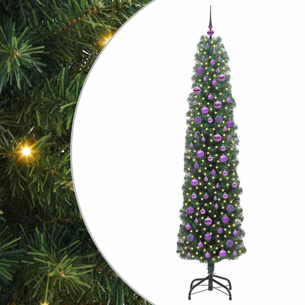 vidaXL Künstlicher Weihnachtsbaum mit 300 LEDs mit Ständer Grün 210 cm
