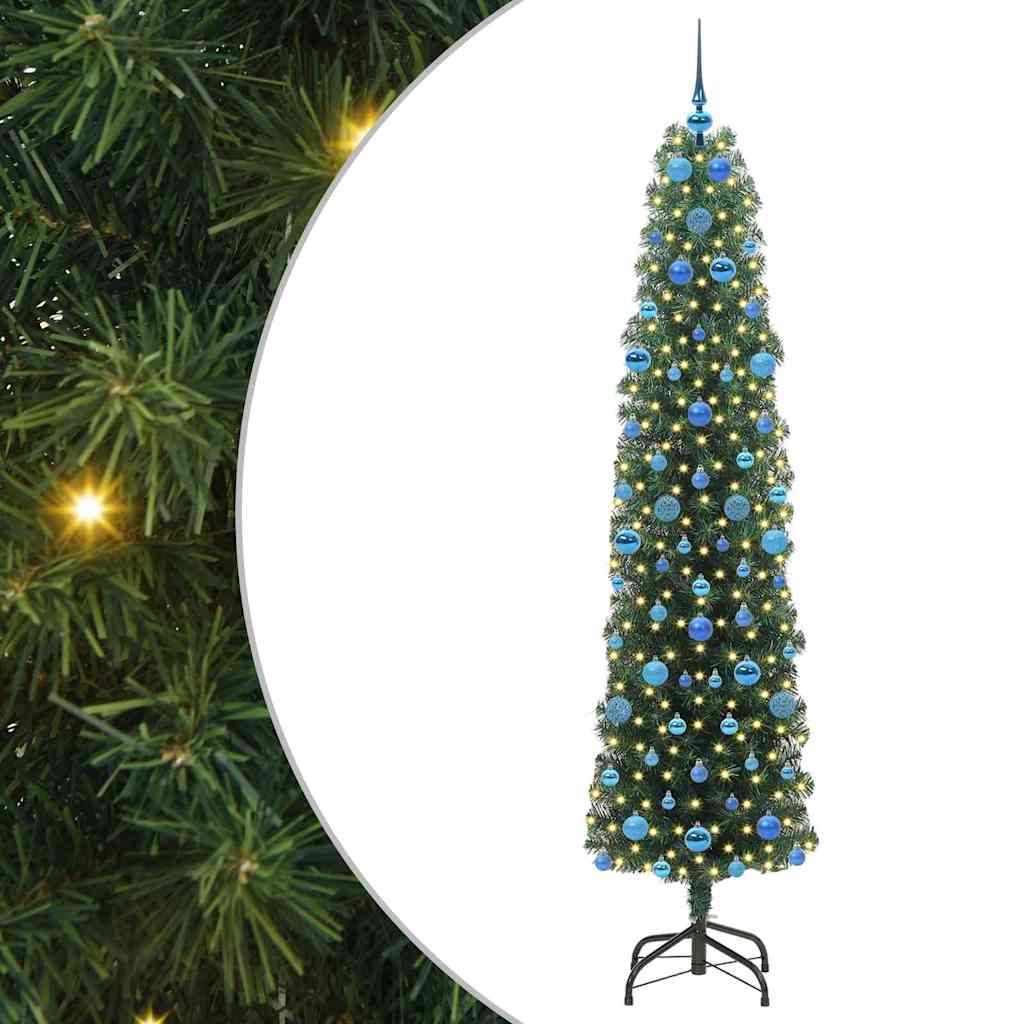 Künstlicher Weihnachtsbaum mit 300 LEDs mit Ständer Grün 210 cm