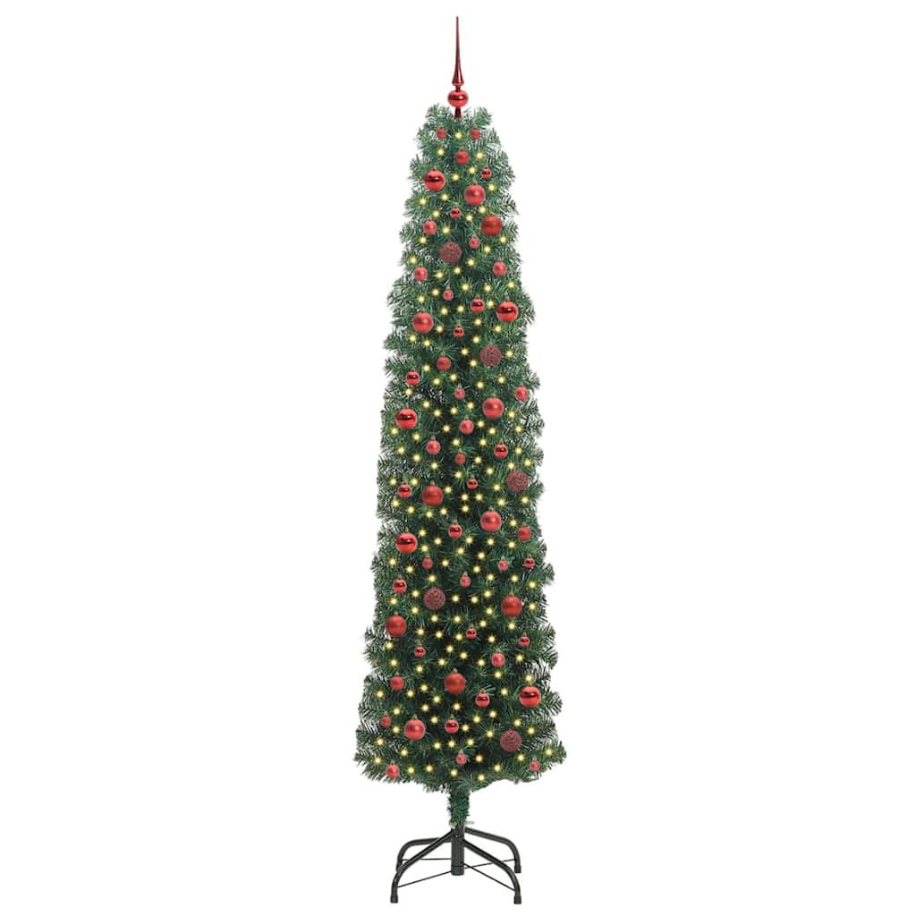 Künstlicher Weihnachtsbaum mit 300 LEDs mit Ständer Grün 240 cm