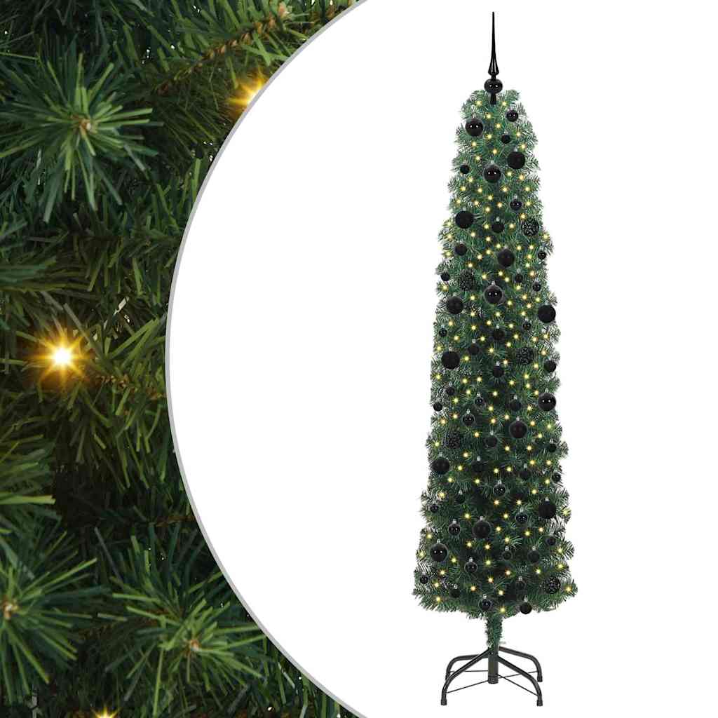Künstlicher Weihnachtsbaum mit 300 LEDs mit Ständer Grün 240 cm