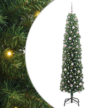 vidaXL Sapin de Noël artificiel avec 300 LED et support Vert 240 cm