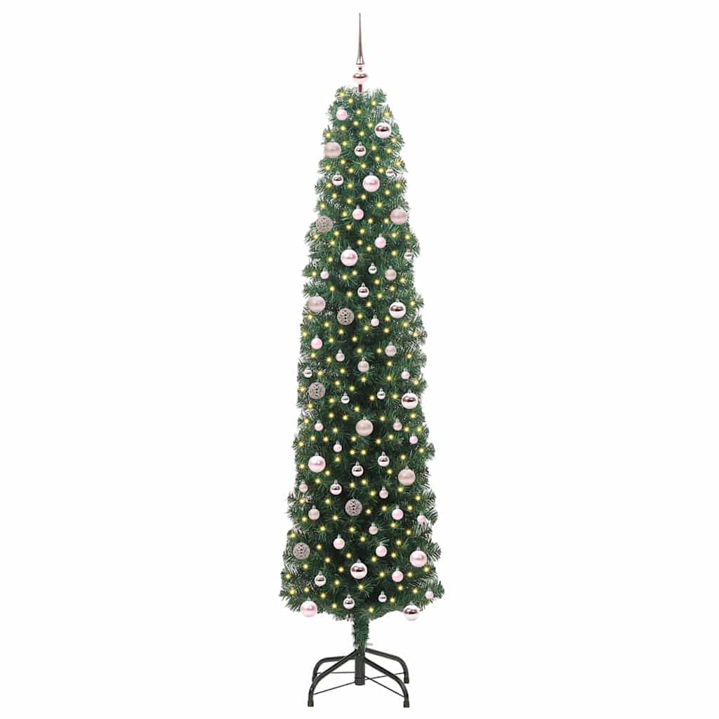 Künstlicher Weihnachtsbaum mit 300 LEDs mit Ständer Grün 240 cm