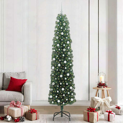 vidaXL Sapin de Noël artificiel avec 300 LED et support Vert 240 cm