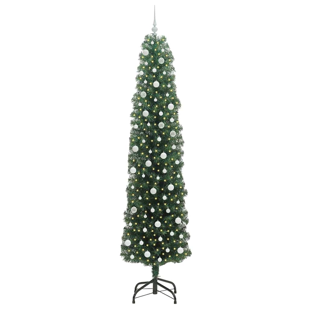 vidaXL Sapin de Noël artificiel avec 300 LED et support Vert 240 cm