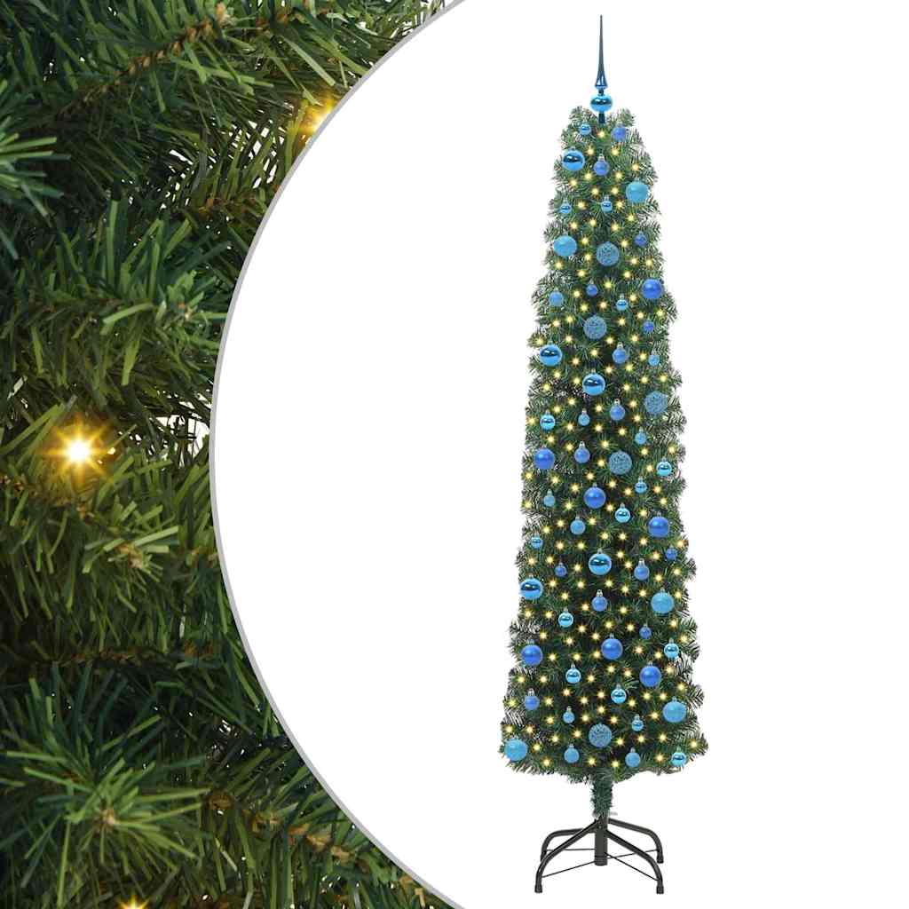 Künstlicher Weihnachtsbaum mit 300 LEDs mit Ständer Grün 240 cm