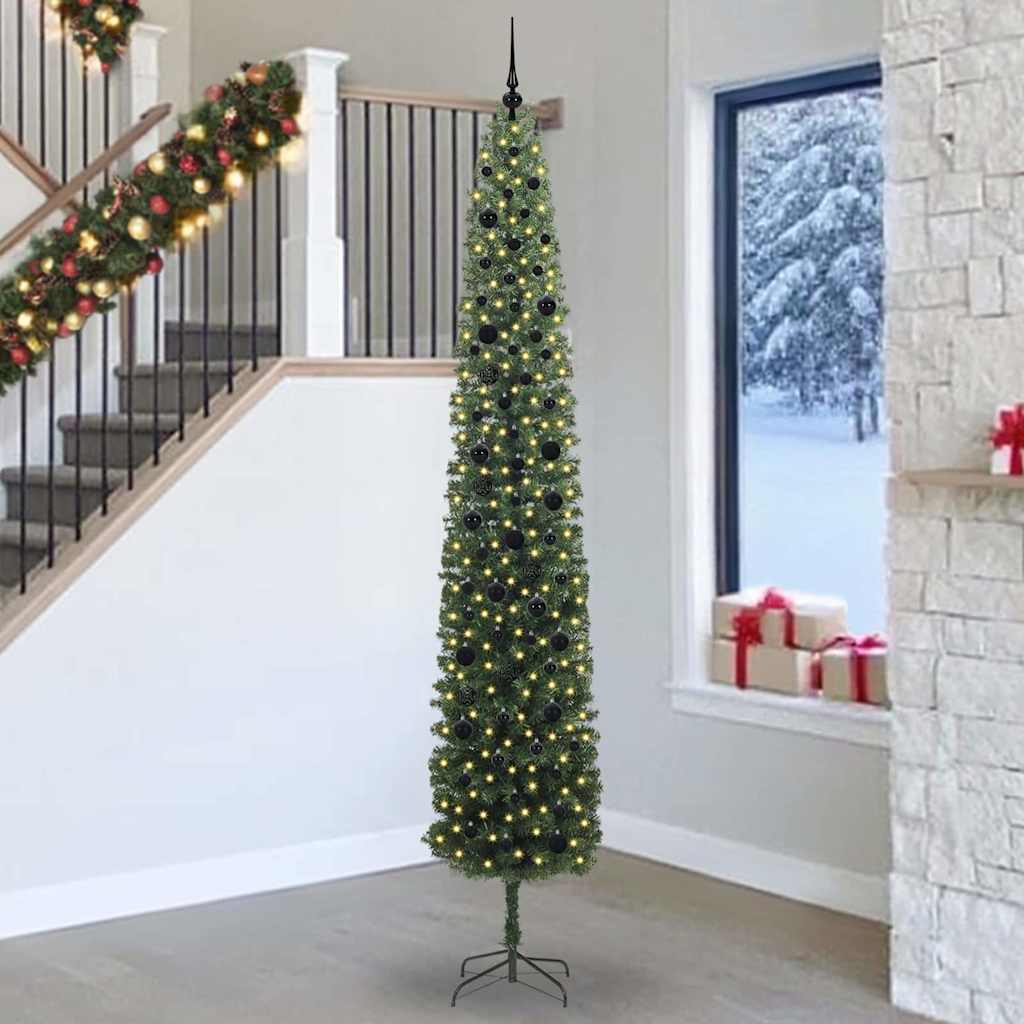 vidaXL Künstlicher Weihnachtsbaum mit 300 LEDs mit Ständer Grün 270 cm