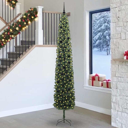 vidaXL Künstlicher Weihnachtsbaum mit 300 LEDs mit Ständer Grün 270 cm